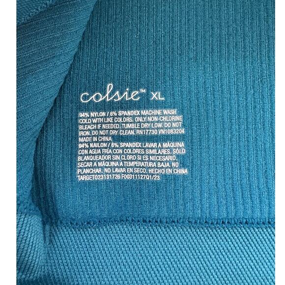 New Colsie Dark Teal Ribbed Tank XL - Picture 3 of 3